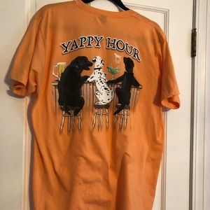 American Fido tshirt Large Yappy Hour. Large print on back of shirt.